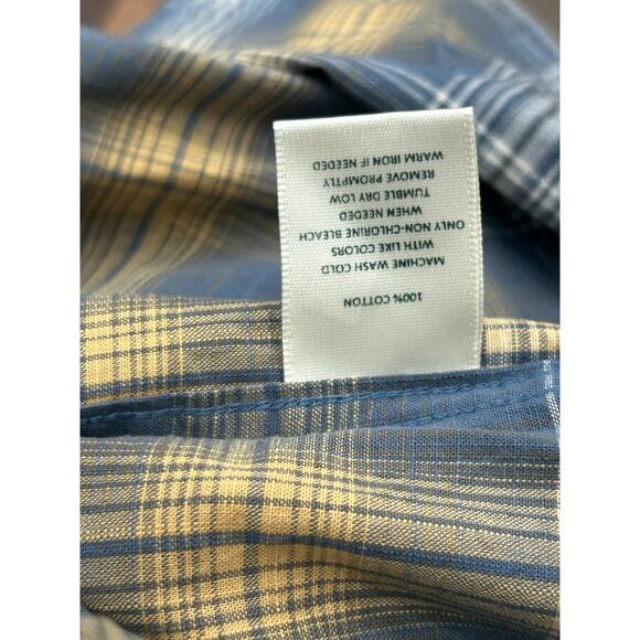 Duck Head Mens Vintage Blue Hemlock Plaid Slub Button Down Pocket Shirt Size M - Picture 5 of 9